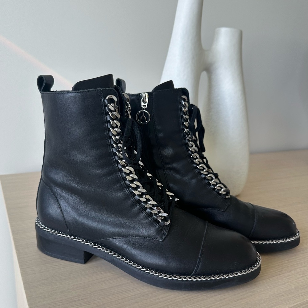 Wishbone combat boots